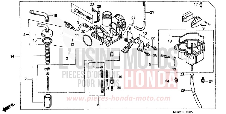 CARBURETOR for CA125 REBEL GRAIN GOLD METALLIC (Y159) from 1999